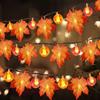 LED Halloween Light String Battery Powered Maple Pumpkin Fairy Garland Garden Bedroom Living Room Festive Party Decoration Light