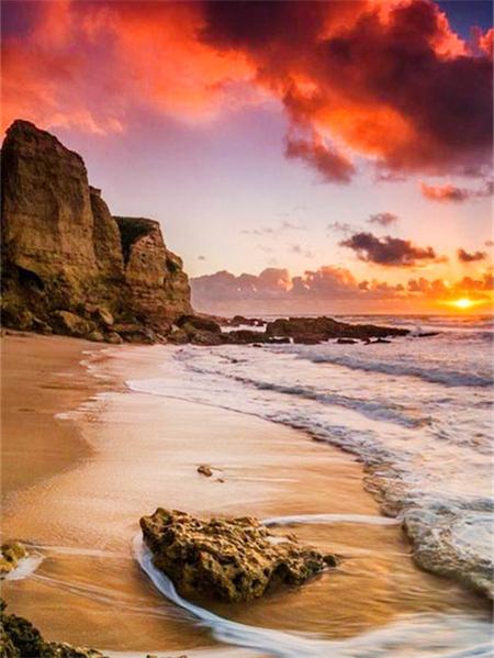 Diamond Painting Kit Seaside Sunset Landscape Full Square/round 5d Diy Embroidery Mosaic Beach Scenery Home Decor