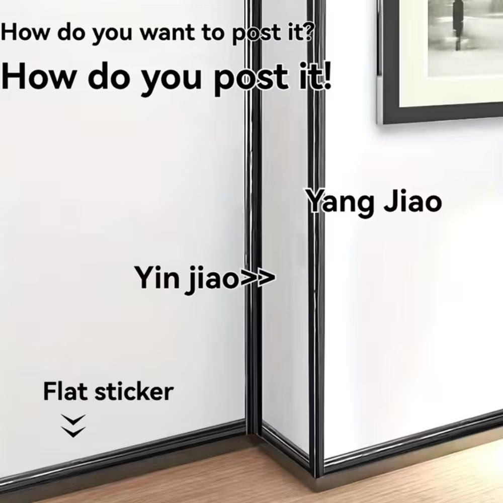 1pc 118.11inX0.79in Gold Wall Furniture Corner Molding Trim Sticker Self Adhesive Decor TapeTable Edge Guard Protection Strip