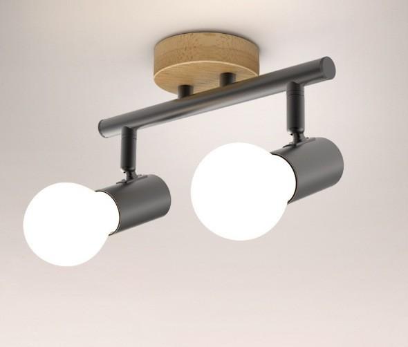 Adjustable Angle Track Light Bedroom E27 Living Room Multi-Lamp Spotlight Spotlight Elm Retro Lamps Led Lighting Shop Lights