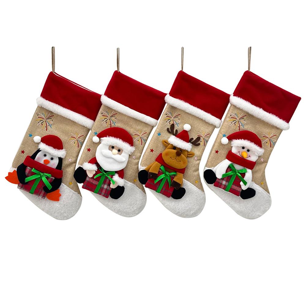 Christmas Socks Gift Bag Christmas Tree Ornaments Snowman Christmas Tree Pendant