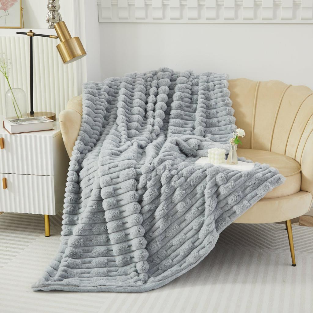 Double Layered Thick Solid Color Warm Blanket
