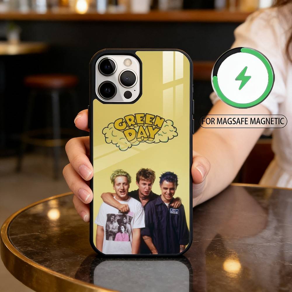 G-Green D-Day Band Phone Case For iPhone17,16,15,14,13,12,11 Plus,Pro Max Magnetic For Magsafe Wireless Charging
