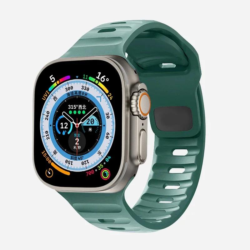 Soft Silicone Strap For Apple Watch Band Ultra 49mm 44mm 45mm 42mm 41mm 42mm 38mm Sport Watchband Iwatch Serise 8 7 6 5 Bracelet