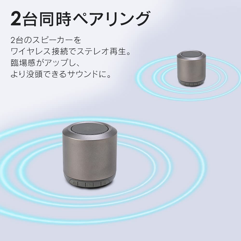 Iris Ohyama Lautsprecher 24 Stunden kontinuierliche Wiedergabe Kleiner Lautsprecher Gleichzeitige Kopplung 24 Stunden kontinuierliche Wiedergabe Bluetooth USB Kabellos Kompakt