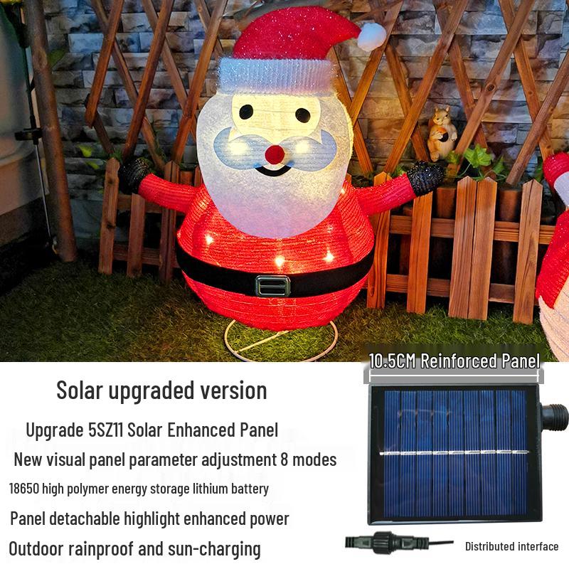 Solar Christmas Snowman and Santa String Lights for Courtyard, Villa, Garden, and Mall Holiday Decor.