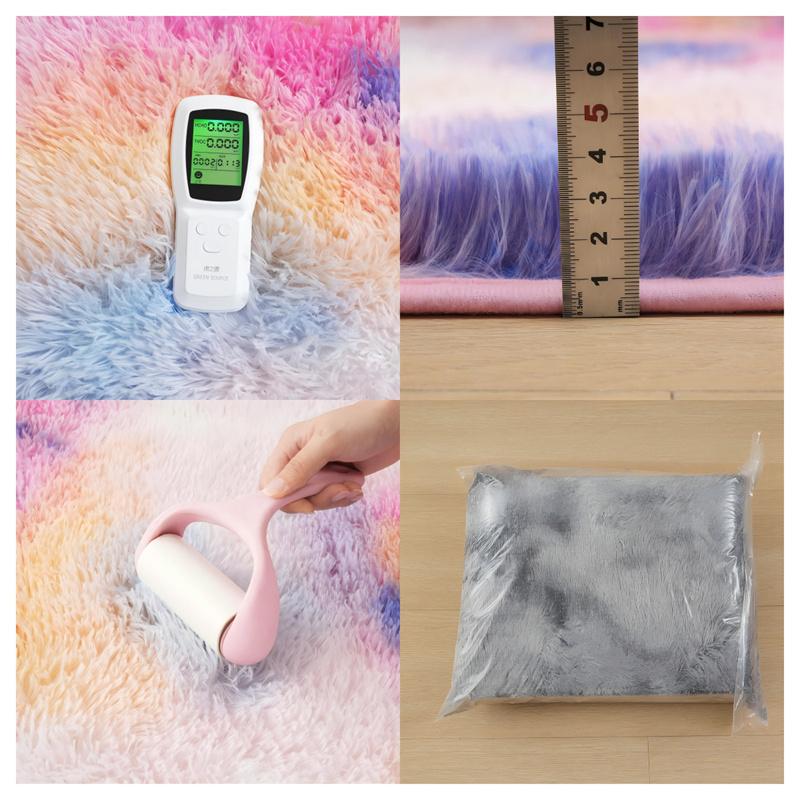 Soft Area Rugs Bedroom Carpet Fluffy Non-slip Tie-Dyed Fuzzy Shag Plush Soft Shaggy Bedside Rug Living Room Carpet