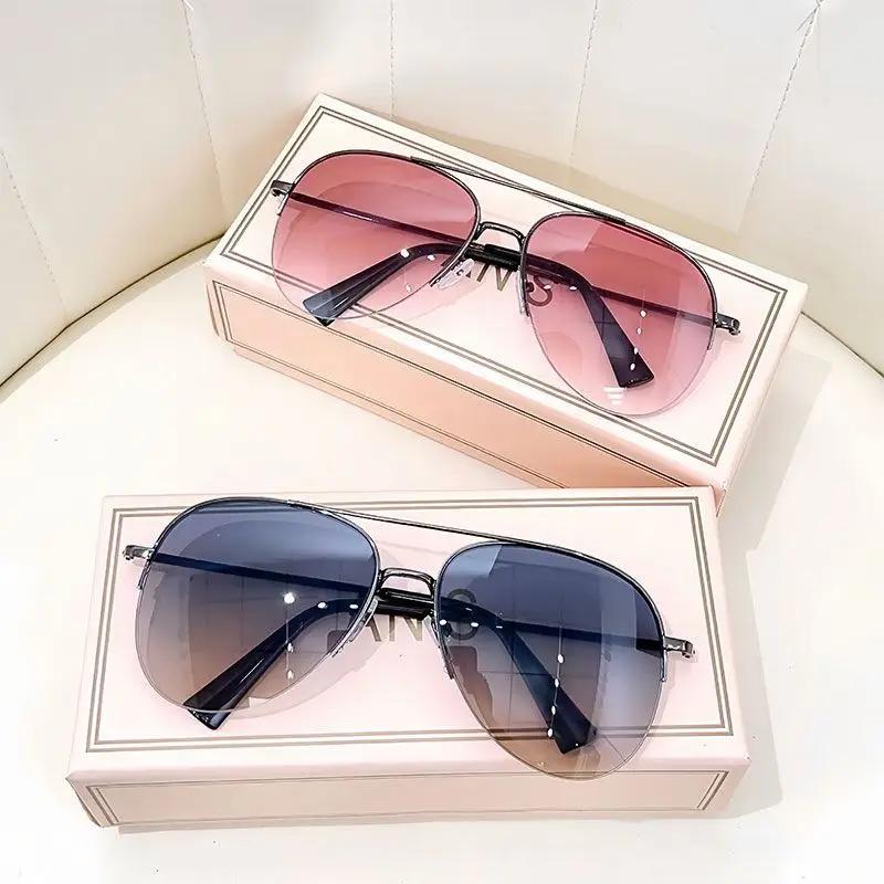 Fashionable Sunglass Men Gradient Sunglasses Women Pilot Glasses Sun Protection Lentes De Sol Lunettes De Soleil Homme