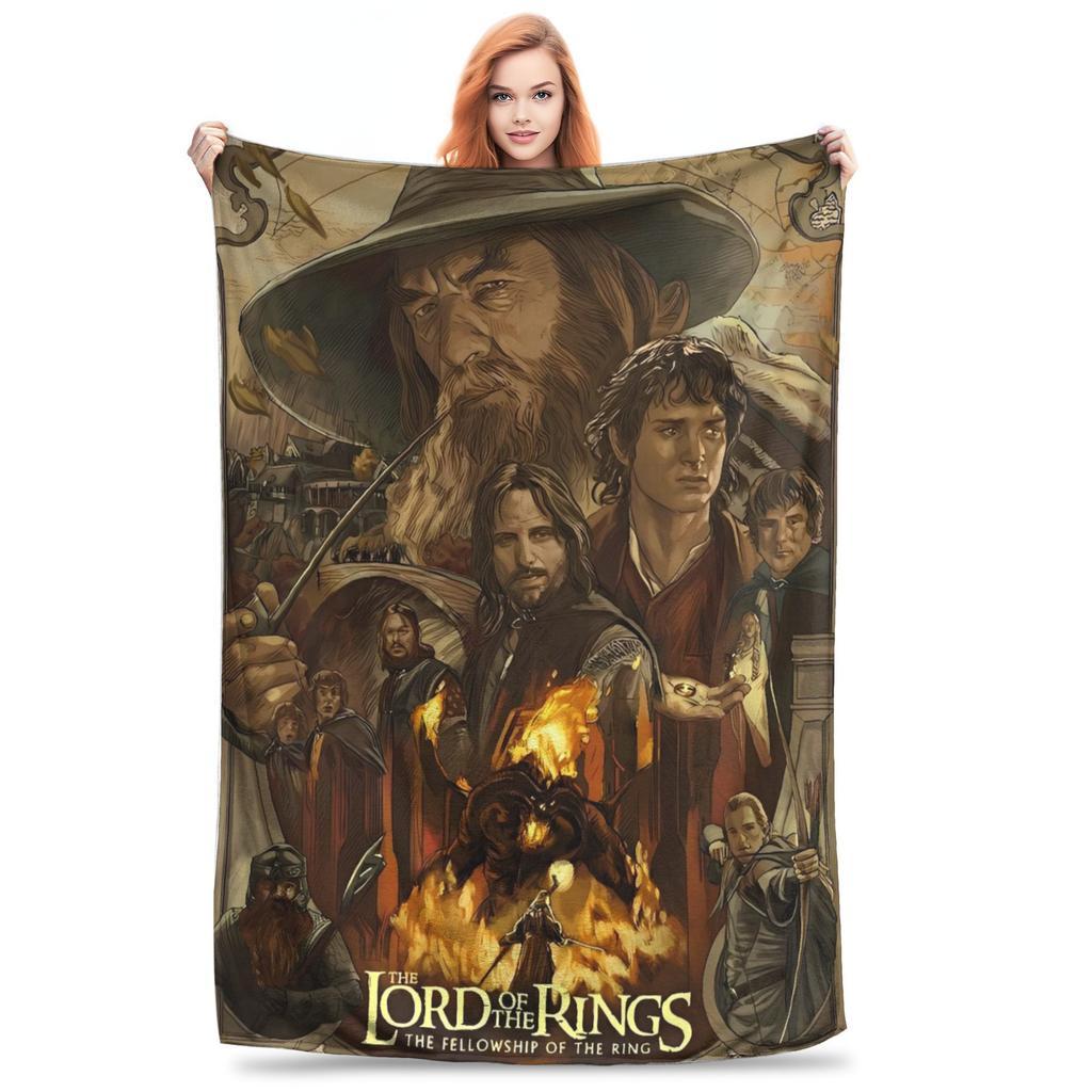 L-Lords Of The R-Rings Warm Soft Blankets Students Plush Throw Blanket Novelty Bedroom Flannel Bedspread Sofa Bed Cover