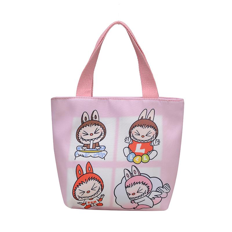 Lerret Enkeltromsveske Barn Tegneserie Firkantet Veske Håndholdt Og