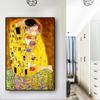 Gustav Klimt Kiss Reproductions Figure Oil Painting On Canvas Art Scandinavian Posters and Prints Wall Picture for Living Room