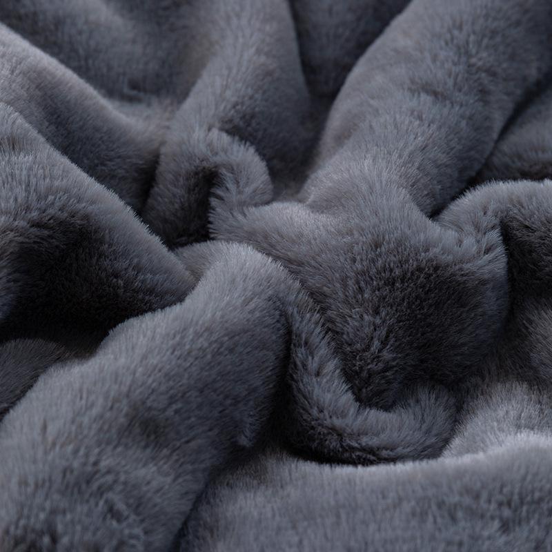 Cozy Plush Faux Rabbit Fur Blanket - All-Season Sofa or Office Nap Cover