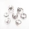 Vintage Personality Number 8 Skull Spider Bat Snake Animal 7 Piece Set Ring