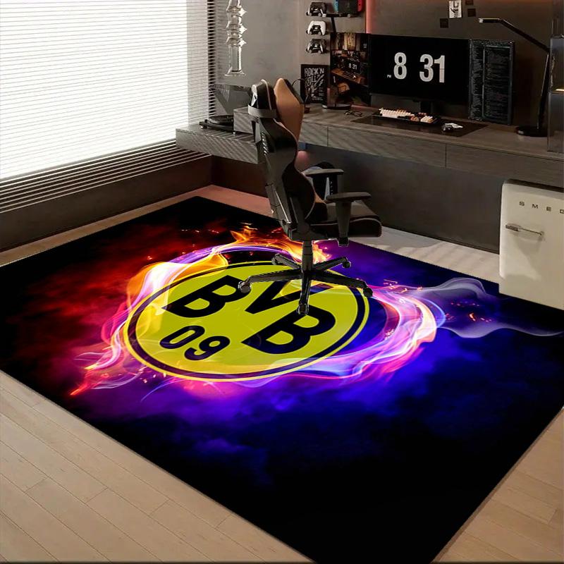 1PC Bvb 09 Football Club Rug Game Carpet, Floor Mat for Bedroom Living Room Entryway Rug, Home Decor Idea Gift for Christmas birthday