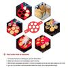 7-Cavity Silicone Pancake & Egg Ring Mold - Non-Stick Round Baking Tool  for  Breakfast  Sandwiches  and  Omelets  (Red)