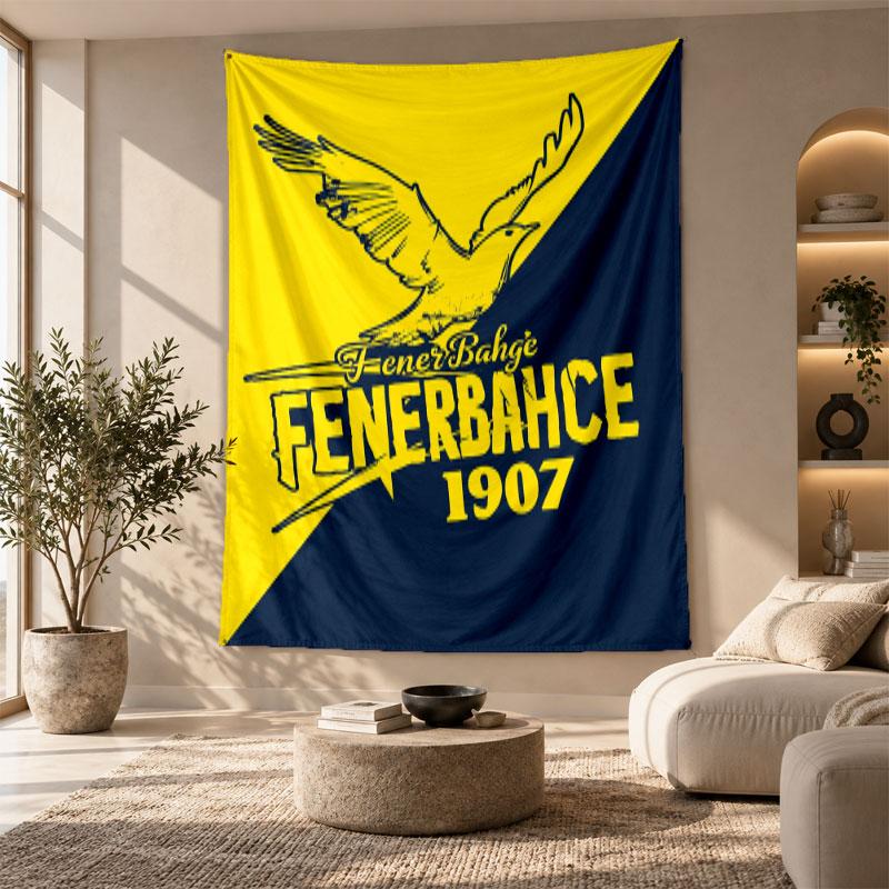 Dekoratives Wandteppich,Fenerbahçe FC Bedruckte Wandkunst, Leichte Wanddekoration Für Schlafzimmer Hintergrund