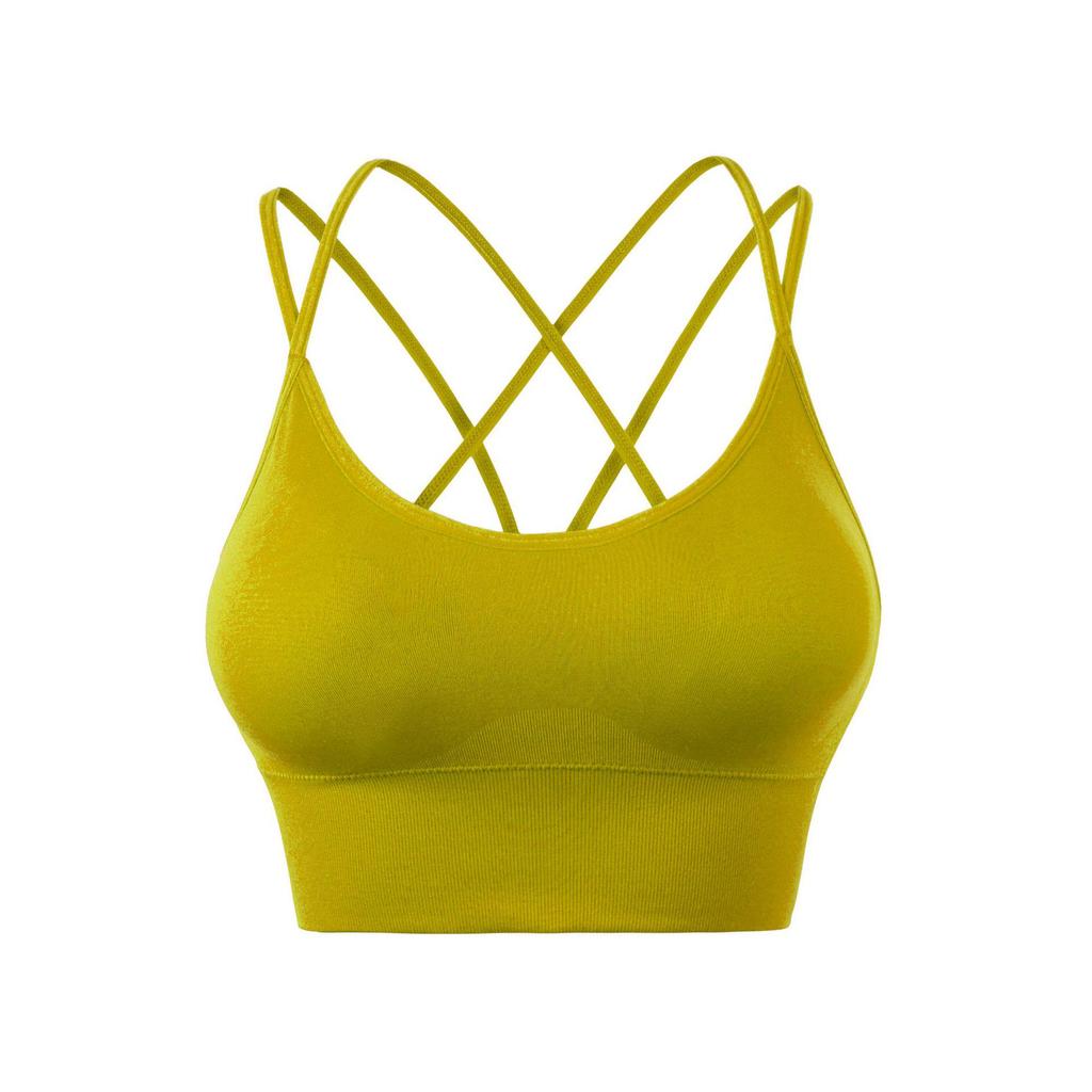 European & American Plus Size Criss-Cross Back Sports Bra - Wire-Free, Shockproof Yoga & Running Bra for Women