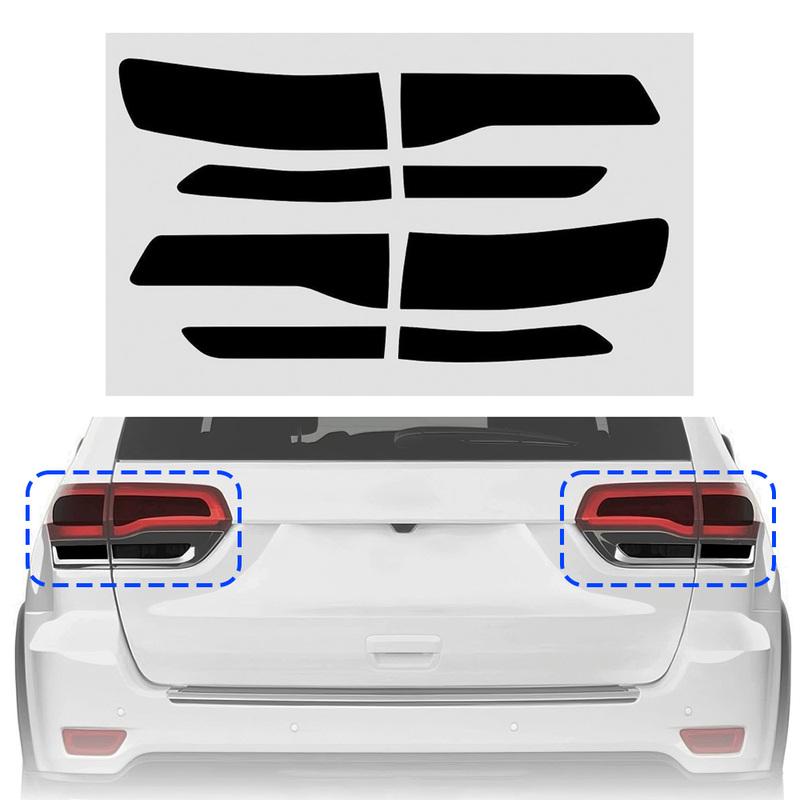 8 Stück Rücklicht-Tönungsfolie Vinyl-Aufkleber für Jeep Grand Cherokee 2014- Autozubehör Lichtabdeckung
