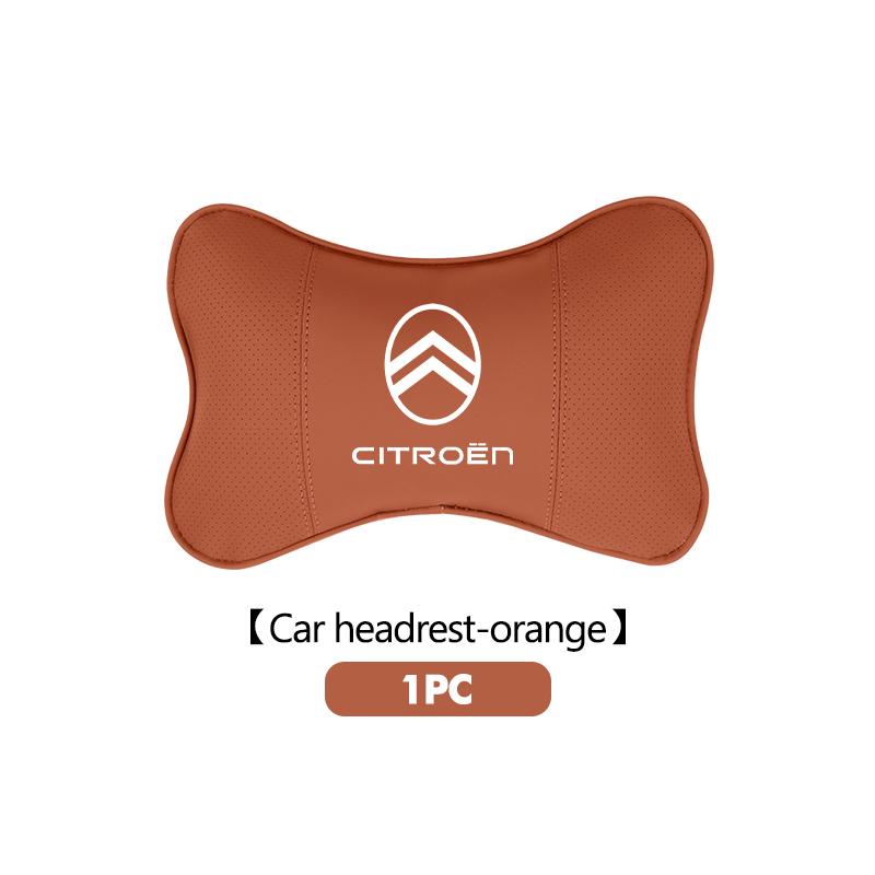 EMHV7 Leather Car Headrest Neck Pillow Seat Waist Cushion Lumbar Support For Citroen C4 C3 C5 C1 C2 C6 VTS C4L DS3 DS4 DS5 Grand