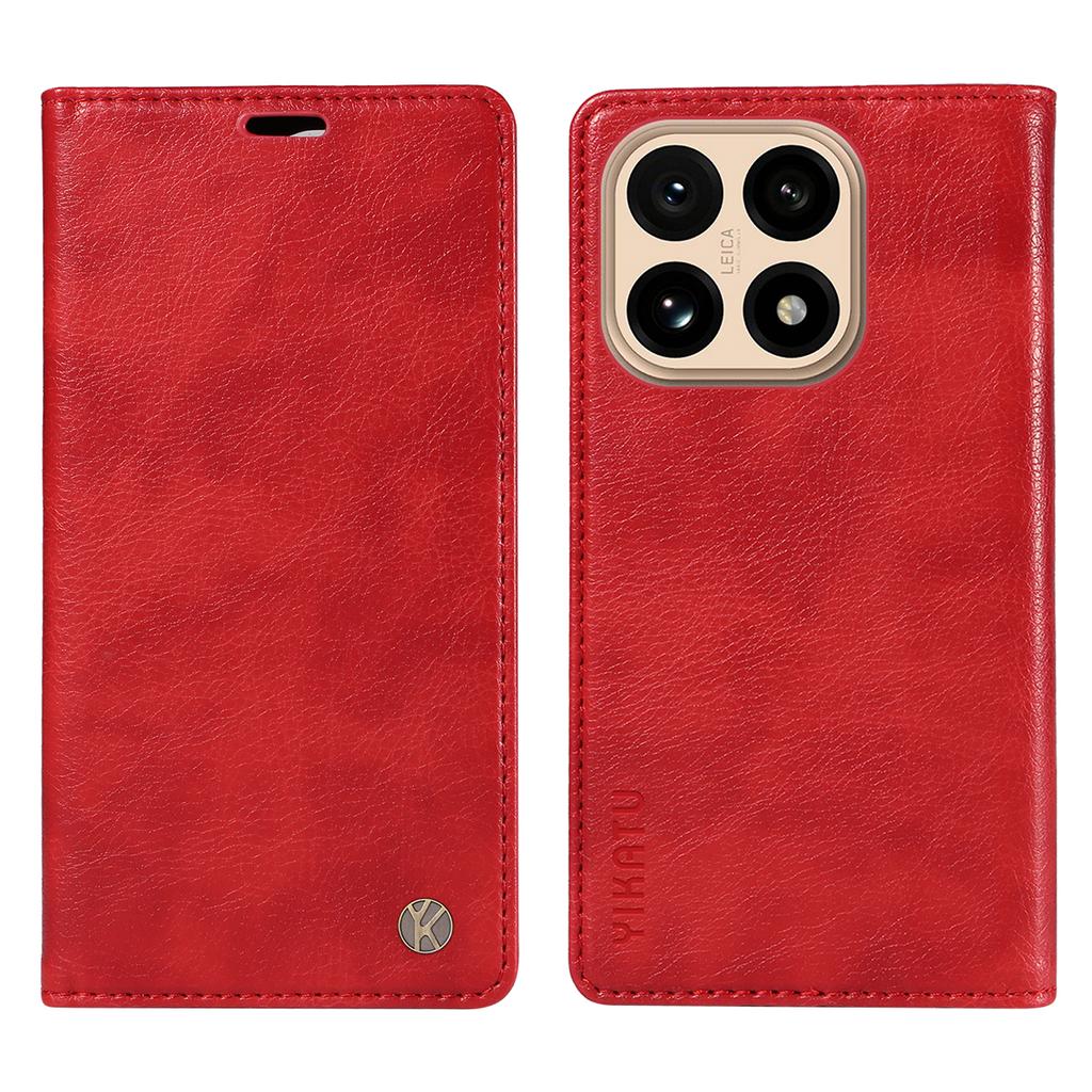For Xiaomi 15T Wallet Case YIKATU YK-006 Magnetic Closure Leather Phone Cover Litchi Texture