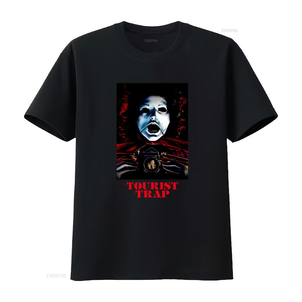 Vintage Gothic Cult Horror Tourist Trap Movie Print Casual T Shirt Vintage Washed Unisex Comfortable Top For Everyday Wear