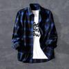 Check Shirts Men Plaid Shirt Coat Lapel Single-breasted Autumn Shirt Jacket Oversized Shirts Chic Male Casual Long Sleeves Shirt