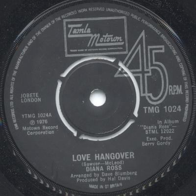7inch Record DIANA ROSS - Love Hangover TMG1024 Tamla Motown 1976 UK Soul/Funk Used