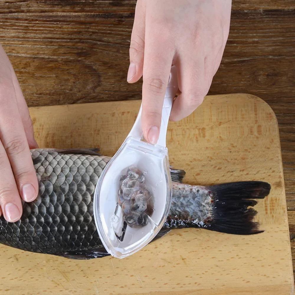 JOYBLISS Fish Scales Graters Scraper Fish Cleaning Tool Scraping Scales Device with Cover Home Kitchen Cooking Fish Tool Kitchen Tools