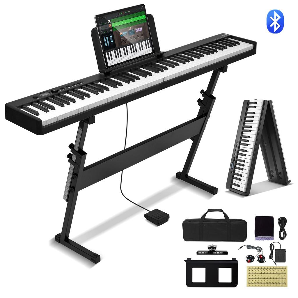 VEVOR 88 Key Folding Keyboard Piano, Bluetooth & MIDI