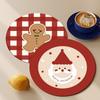 Christmas Tree Holiday Coasters Pvc Santa Claus Gingerbread Man Drink Coasters Durable Heat Resistant Cup Placemat Home Decor