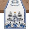 Christmas Table Runner with Santa and Tree Design