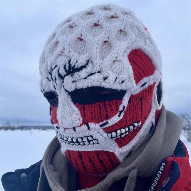 Nuevo pasamontañas hecho a mano de ganchillo con cuernos divertidos y orejas de conejo