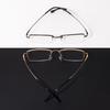 Large Half Rim Metal And Titanium Temples Rectangular Eyeglasses Frame Men Business High-quality For Optical Prescription Lenses