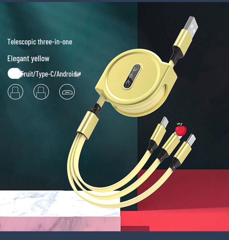 100W Type-C 3-in-1 Fast Charging Cable for Huawei, Android, and Apple Devices