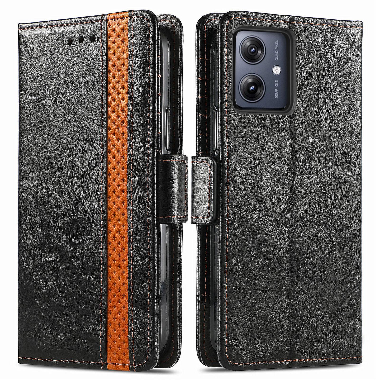 

Чехлы для телефона Motorola Moto G54 5G CASENEO Обложка-подставка из ПУ кожи с RFID-блокирующим кошельком Black