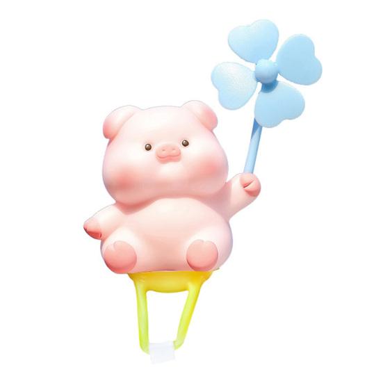 Cartoon Windmill Car Decoration with Soft Doll Cute Rotary Ornament for Dashboard Handlebar & Vent Solar/Manual Spin Fun Summer Gift for Car Bike