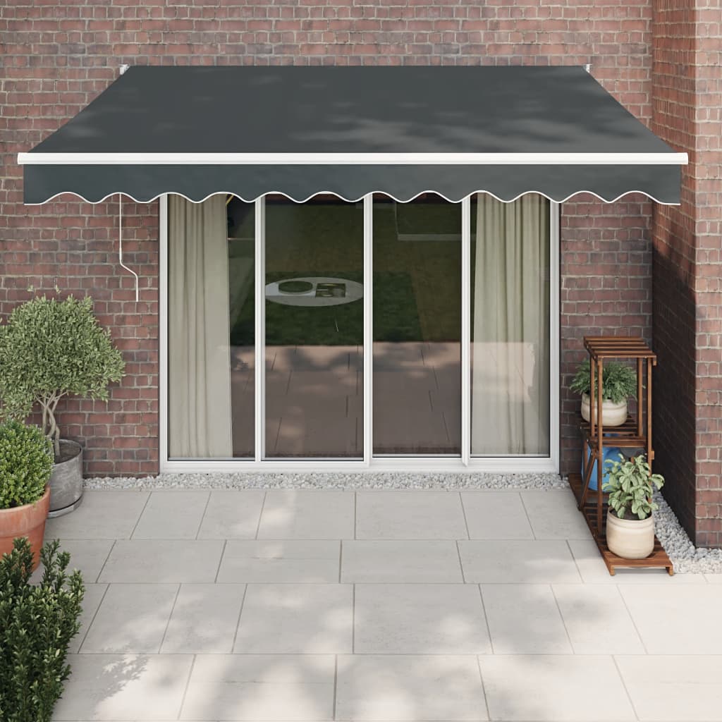 Retractable Awning Anthracite 3x2.5 M Fabric and Aluminum