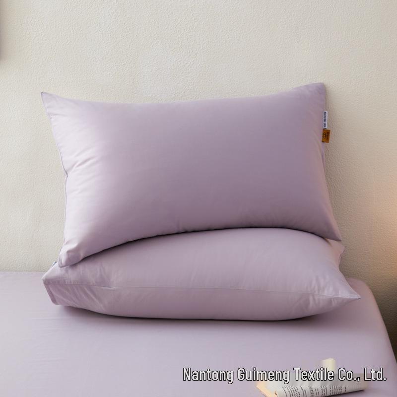 A-class Pure Cotton Solid Color Pillowcase Pair 48x74cm - Skin-Friendly for Home & Hotel Use