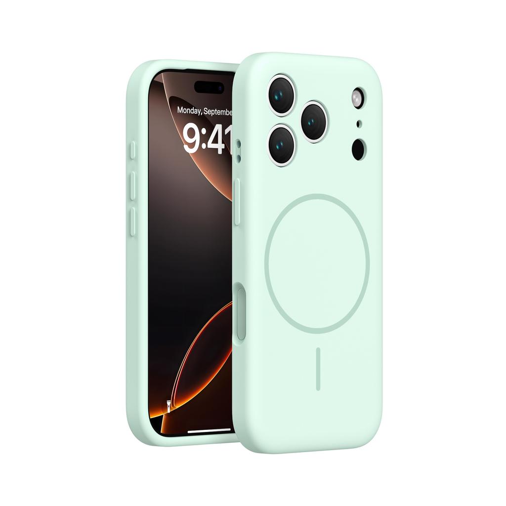 Capa de Silicone Líquido para iPhone 17, Fosca, Carregamento Magnético, Cobertura Total, Capa Macia à Prova de Quedas para Apple 16