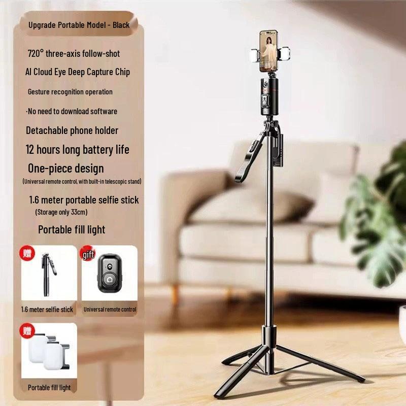 P02 Mobile Gimbal: AI Face Tracking, Live Streaming, Panoramic Stand, Anti-Shake Phone Holder