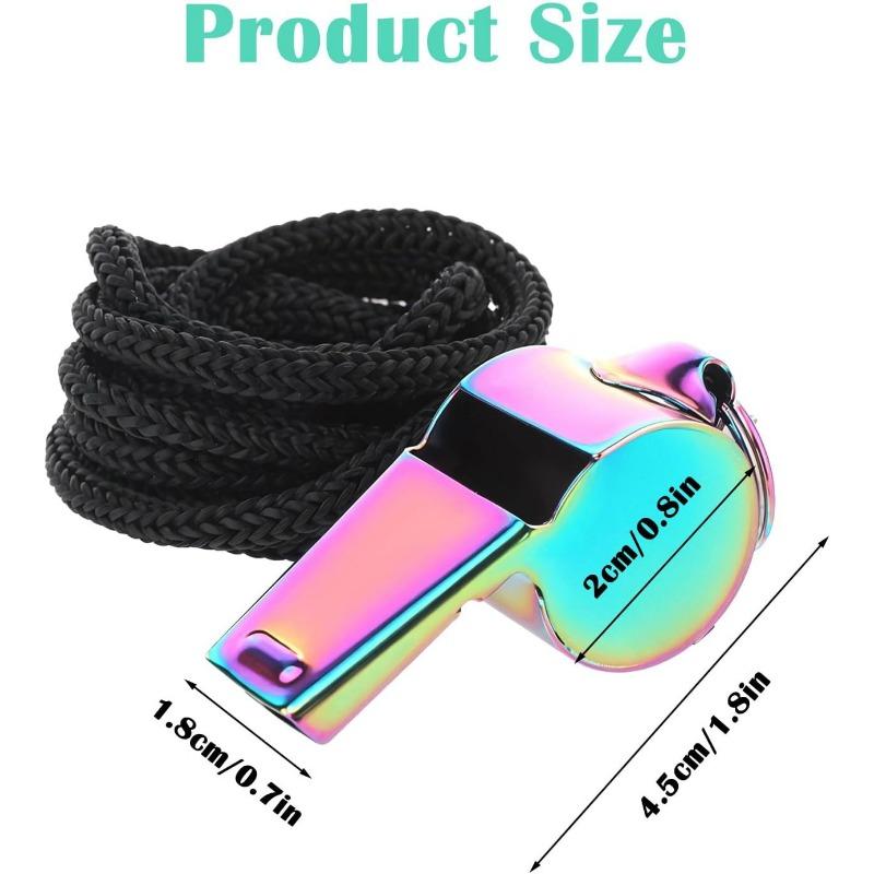 Subcontract High-quality Stainless Steel Rope Colorful Whistle Outdoor Survival Life-saving Coach Football Referee Whistle