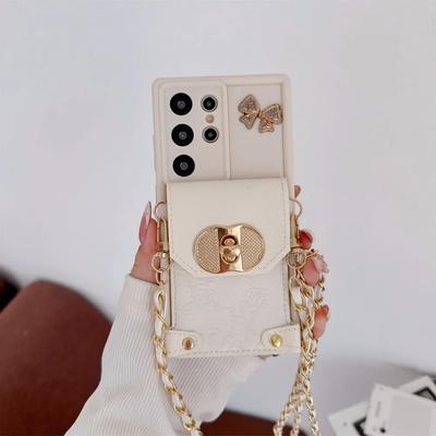 Solid Color Crossbody Wallet Case for Samsung Galaxy S24 S21 FE S25 Ultra S23 S22 Plus A06 A16 A56 A36 A54 A55 A35 A25 A15 Cover