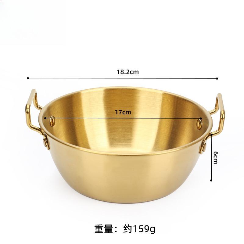 Korean Style Lamian Noodles Pan With Handle Stainless Steel Household Kitchen Pan Snack Kimchi Food Sauce Seasoning Dishes