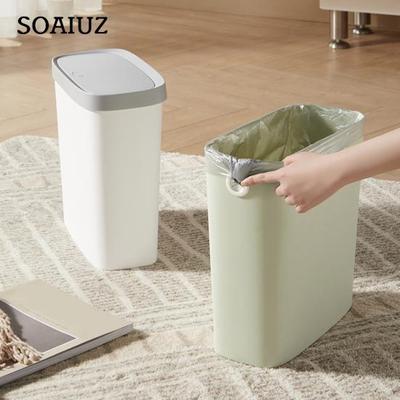 Haushalts-Mülleimer ohne Pressring, Badezimmer-Kunststoff, modern, großes Fassungsvermögen, Wohnzimmer, Küche, Deckel, Abfall, Müll, Müll