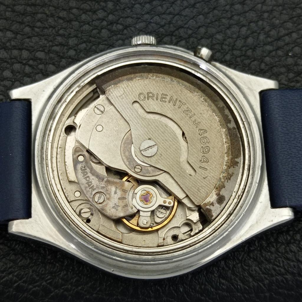 AUTOMATIC VINTAGE ORIENT 46941 JAPAN MENS BLUE COLOR DIAL WATCH a500714-5 R154-a500714
