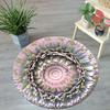 3D Mandala Flower Round Rug Flannel Printed Carpet Zen Art Design Home Decor Cozy Soft Floor Mat Living Room Indoor Use