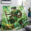 1Pc GreenMagic Print Flannel Blanket, High Quality Comfortable for All Seasons, Home Decor, Warmth and Comfort, Perfect for Christmas Gifts