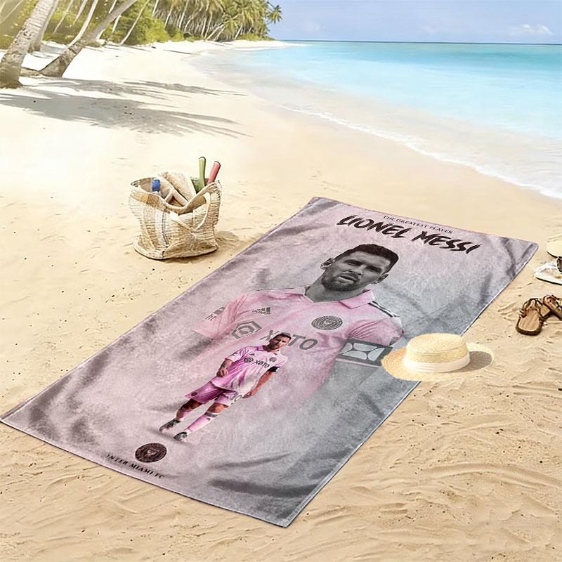 Asciugamano da Spiaggia Stampa Messi Supremacy, Asciugamano Grande Morbido Asciugatura Rapida per Spiaggia Campeggio Nuoto