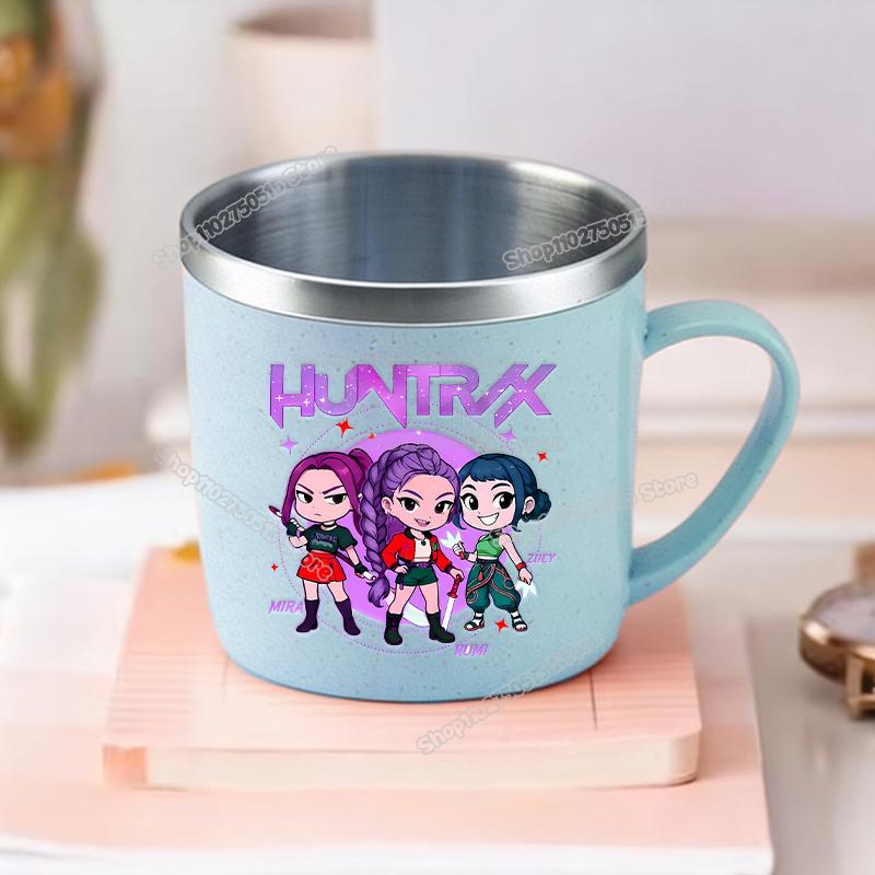 KPop Demon Hunters Children Home Water Cups Cartoon Stainless Steel Milk Mugs School Office Coffee Tea Adorable Girl Drink Cups