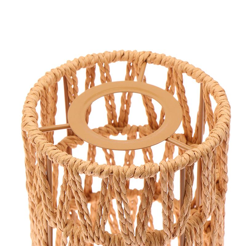 1 Piece Vintage Hanging Lampshade Handmade Woven Lamp Shade For Living Room Bedroom Hotel Simulated Rattan Light Fixture